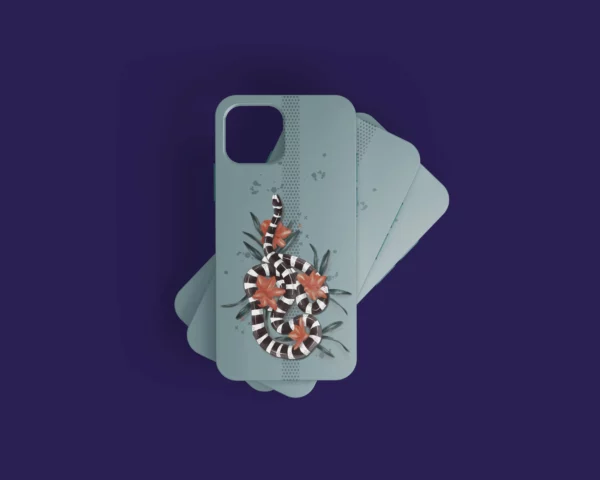 Coque illustrée Interlaced Tricot Rayé et Hibiscus