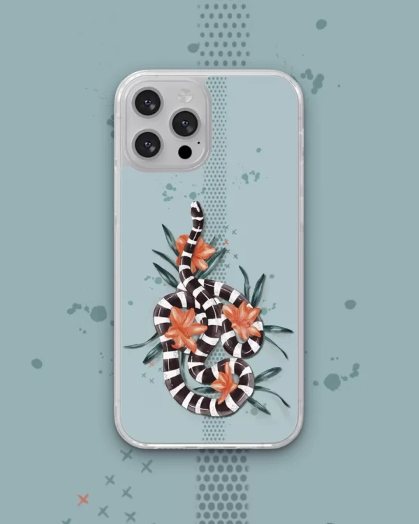 Coque illustrée Interlaced Tricot Rayé et Hibiscus