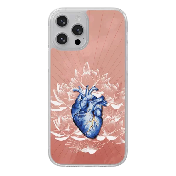 Coque illustrée Kintsugi Coeur réparé et lotus
