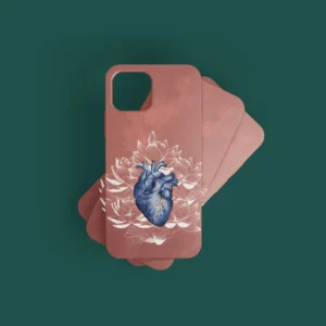 Coque illustrée Kintsugi Coeur réparé et lotus