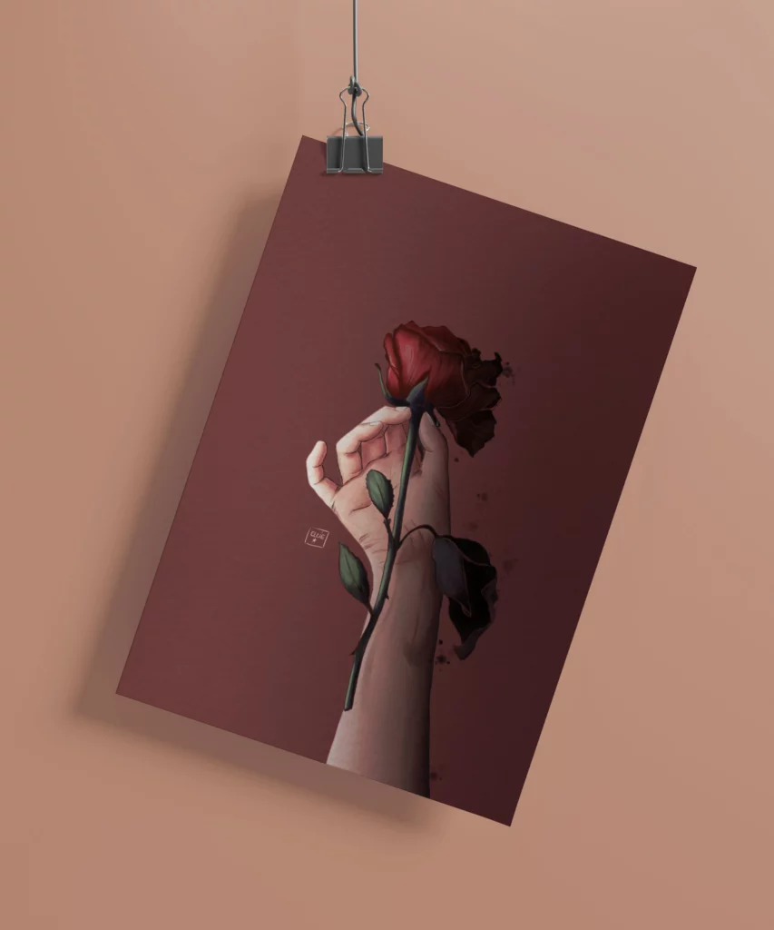 Mockup Affiche Main Rose