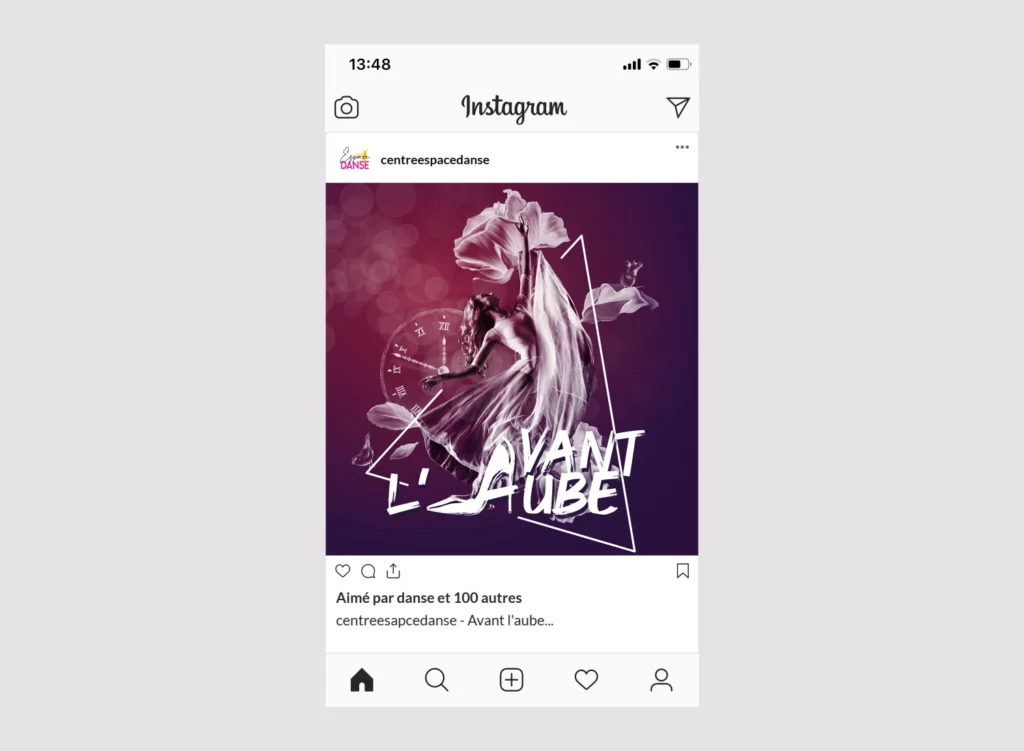 Visuel Instagram Spectacle Danse Avant l'aube