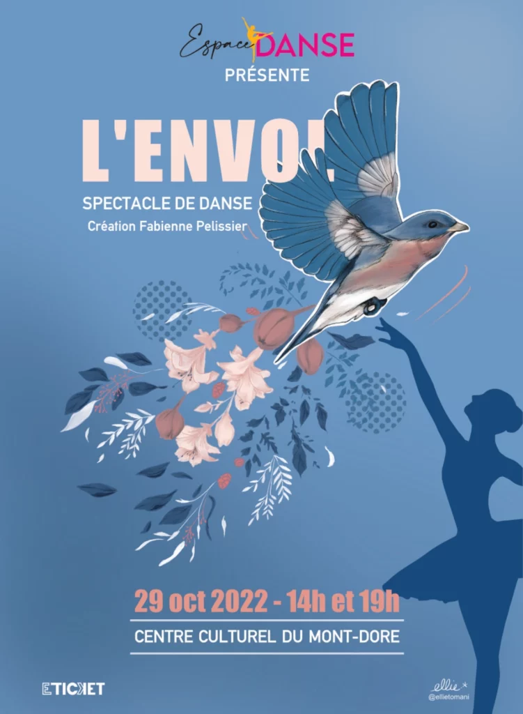 Affiche Spectacle Danse Envol Oiseau Bleu