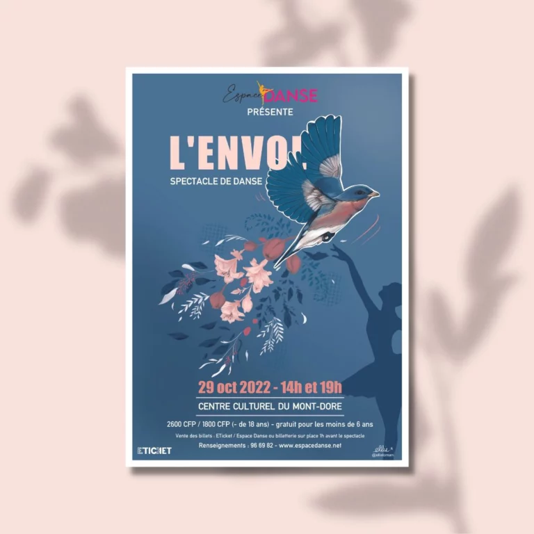 Affiche Spectacle Danse Envol Oiseau Bleu