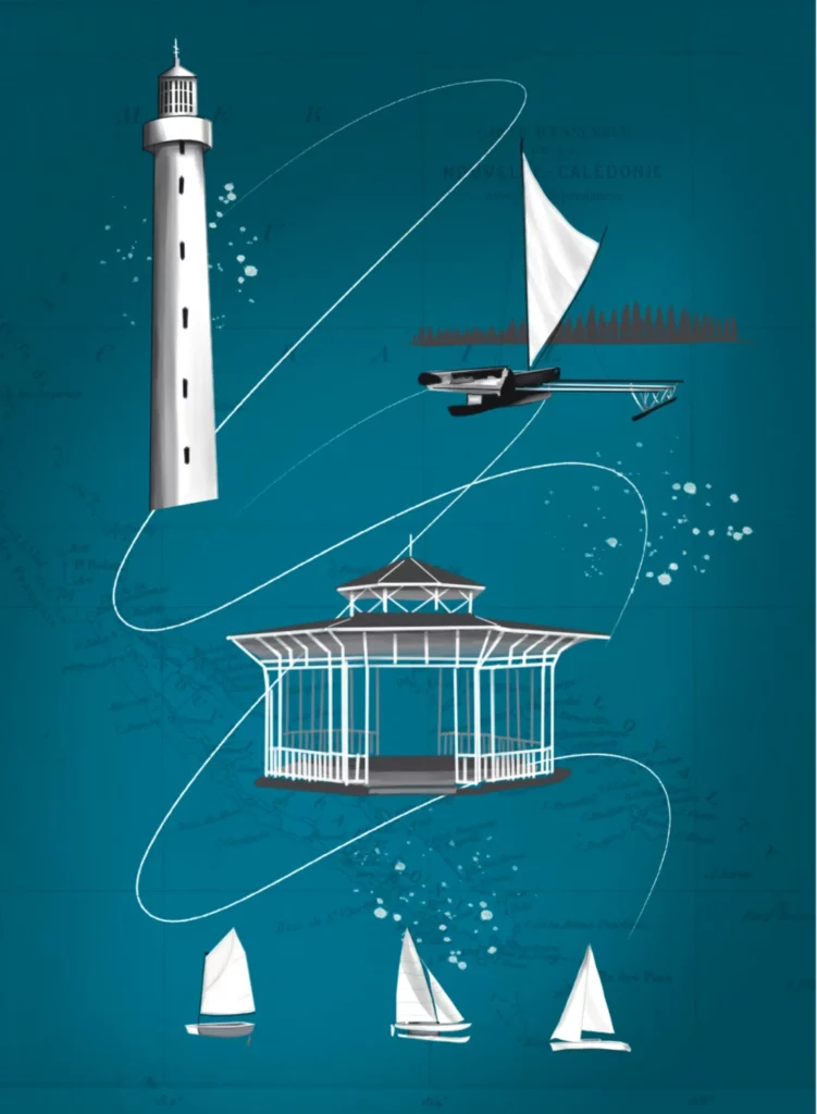 Affiche Bateaux et Emblèmes de Nouvelle Calédonie