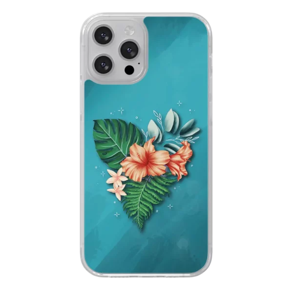 Coque illustrée Tropical Heart Flore tropicale en forme de coeur