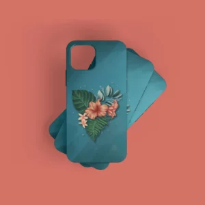 Coque illustrée Tropical Heart Flore tropicale en forme de coeur