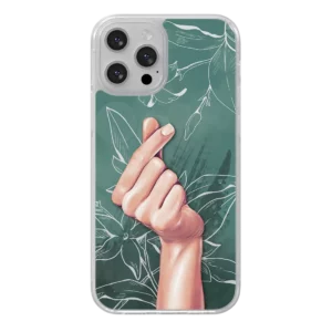 Coque illustrée With Love Main Coeur et fleurs de jasmin