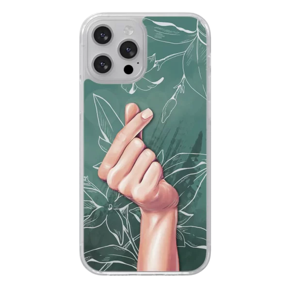 Coque illustrée With Love Main Coeur et fleurs de jasmin