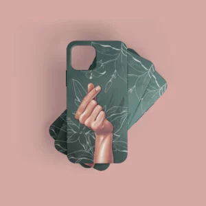 Coque illustrée With Love Main Coeur et fleurs de jasmin