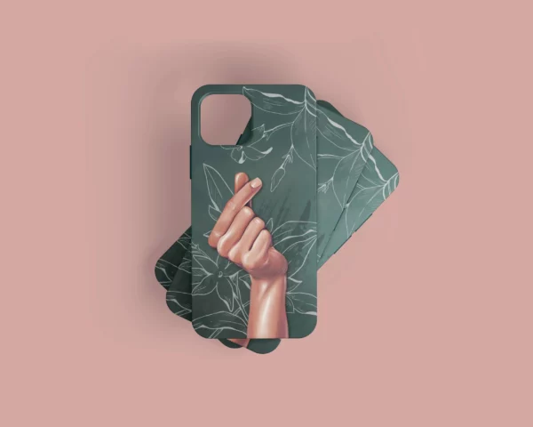 Coque illustrée With Love Main Coeur et fleurs de jasmin