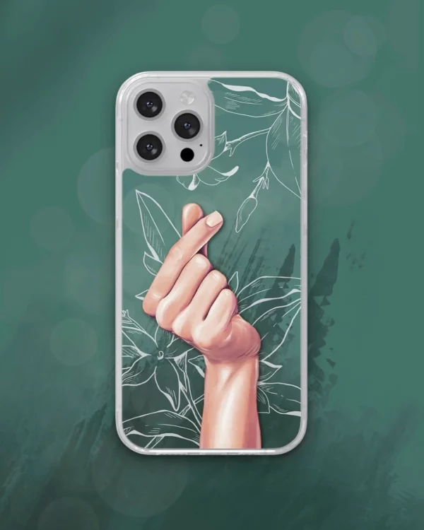 Coque illustrée With Love Main Coeur et fleurs de jasmin
