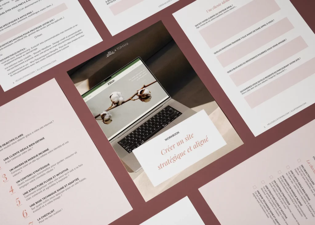 Visuel Workbook Créer un site stratégique et aligné - Ellie Tomani Visuel Workbook Créer un site stratégique et aligné